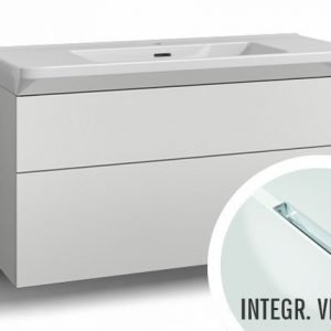 Alaosa Forma 100x35 + Fjord-pesuallas 2 laatikkoa/integroitu vedin 6 valkoinen