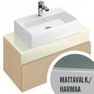 Allaskaappi Villeroy & Boch Memento C780 806x370x460 mm lakattu mattavalkoinen + pesuallas keskellä