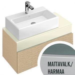 Allaskaappi Villeroy & Boch Memento C799 806x370x460 mm lakattu mattavalkoinen + pesuallas vasemmalla