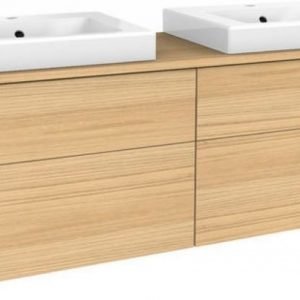 Allaskaappipaketti Gustavsberg Artic 48150 Natural Oak 1500x520x460 mm