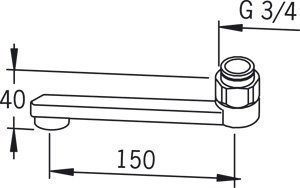 D-juoksuputki Oras 211215 pituus 150 mm