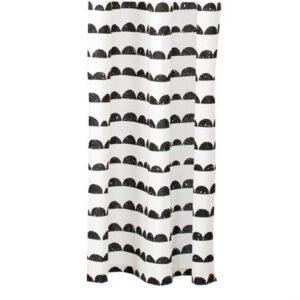 Ferm Living Half Moon Suihkuverho Musta-Valkoinen