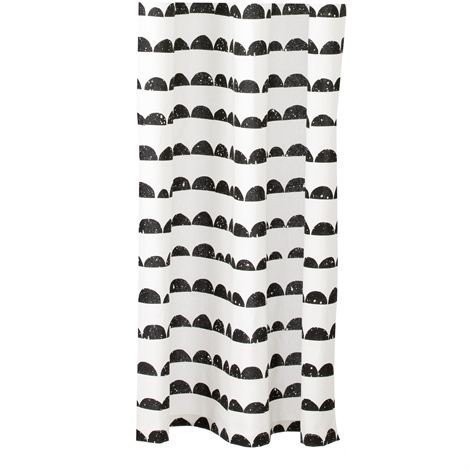 Ferm Living Half Moon Suihkuverho Musta-Valkoinen