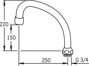 HU-juoksuputki Oras 213525 pituus 250 mm