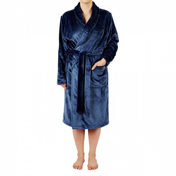 Hemtex Johanna Fleece Robe Kylpytakki Harmaansininen L / Xl