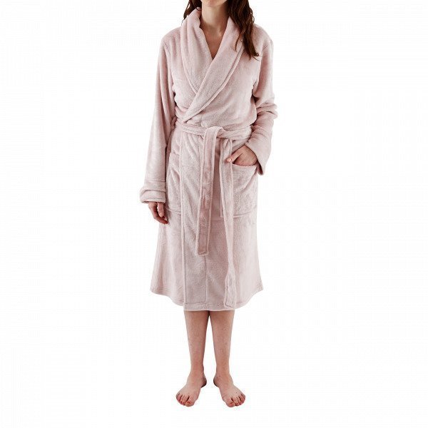 Hemtex Johanna Fleece Robe Kylpytakki Vaaleanroosa S / M