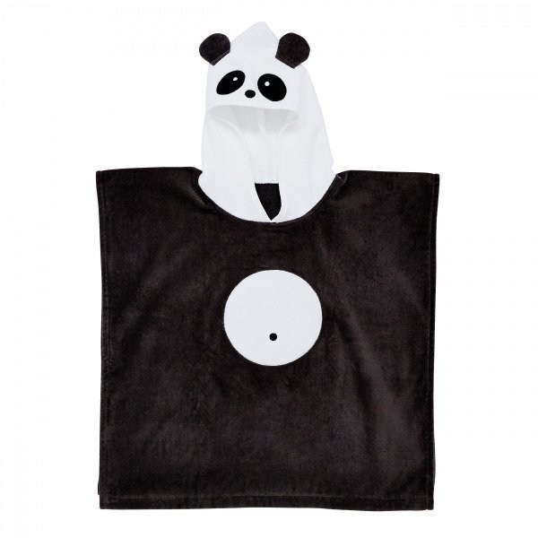 Hemtex Panda Kylpyponcho Musta