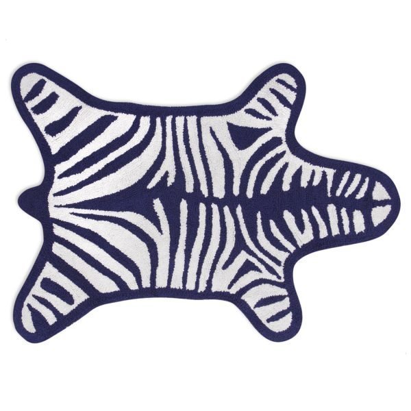 Jonathan Adler Zebra Kylpyhuonematto Tummansininen