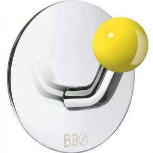 Koukku Smedbo B design tarrakiinnitteinen kiiltävä/keltainen nuppi