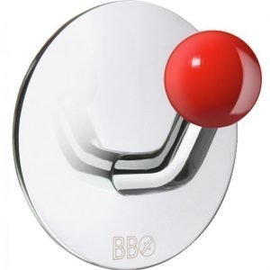 Koukku Smedbo B design tarrakiinnitteinen kiiltävä/punainen nuppi