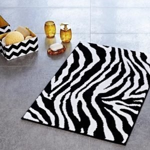 Kylpyhuonematto Ridder Zebra 55x50 musta-valkoinen