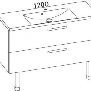 Kylpyhuoneryhmä Otsoson Aalto 1200 1200x350 mm harmaa puunsyy