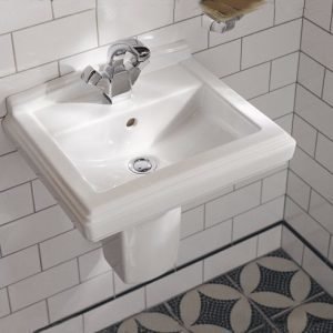 Käsienpesuallas Ceramicplus-pinnoitteella Villeroy & Boch Hommage 7301 500x410 mm Valkoinen Alpin