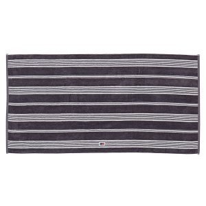 Lexington Striped Velour Pyyheliina Charcoal / Valkea 100x150 Cm