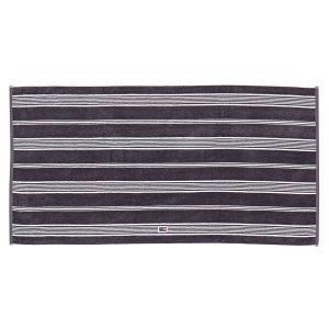 Lexington Striped Velour Pyyheliina Charcoal / Valkea 30x50 Cm