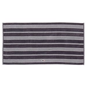 Lexington Striped Velour Pyyheliina Charcoal / Valkea 50x70 Cm