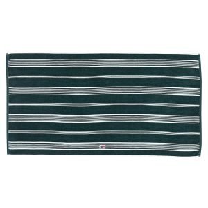 Lexington Striped Velour Pyyheliina Racing Green / Valkea 100x150 Cm
