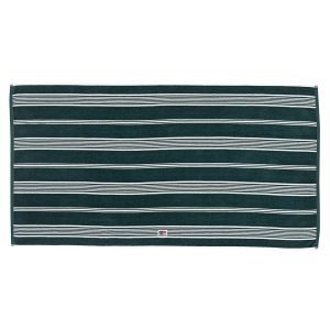 Lexington Striped Velour Pyyheliina Racing Green / Valkea 100x150 Cm