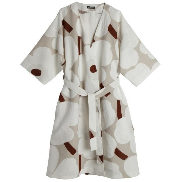 Marimekko Unikko Aamutakki Beige / Valkoinen / Ruskea L / XL