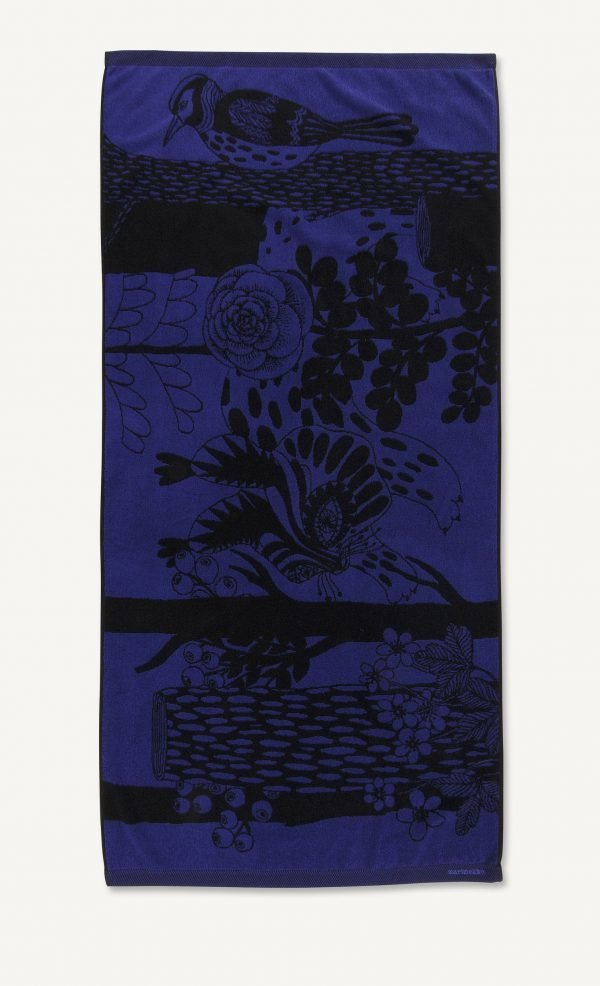 Marimekko Veljekset Kylpypyyhe Tummansininen Musta 70x150 Cm