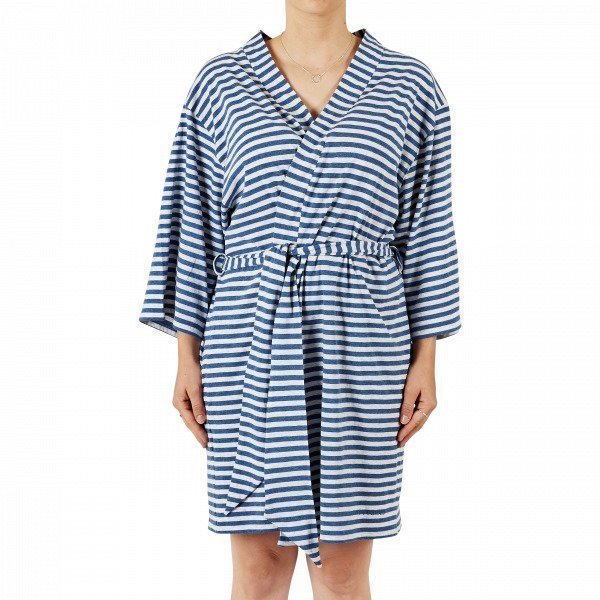 Navy Stories Stripe Kimono Aamutakki Harmaa