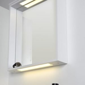 Peili Noro Seaside 600 LED-valaisimella ylä/ala kehys valkoinen matta