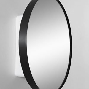 Peilikaappi Jenny Ø 60 cm metalli musta/runko valkoinen