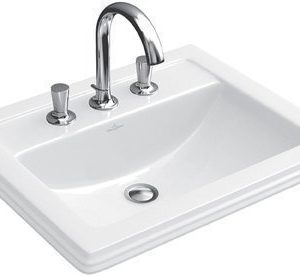 Pesuallas Ceramicplus-pinnoitteella Villeroy & Boch Hommage 7102 630x525 mm Valkoinen Alpin