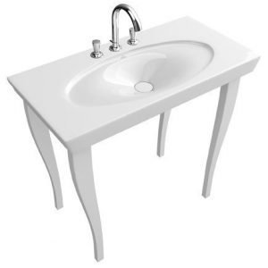 Pesuallas Ceramicplus-pinnoitteella Villeroy & Boch La Belle 6124 1000x490 mm Valkoinen Alpin + jalat