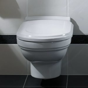 Seinä-WC Ceramicplus-pinnoitteella Villeroy & Boch Hommage 6661 370x600 mm Valkoinen Alpin + istuinkansi
