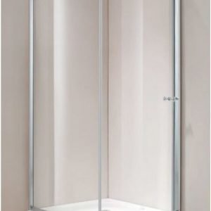 Suihkunurkkaus Vivace Giusto 90x90x195 cm harmaa turvalasi/matta hopea