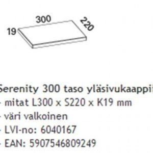 Taso Otsoson Serenity 300 300x220x19 mm valkoinen yläsivukaappiin