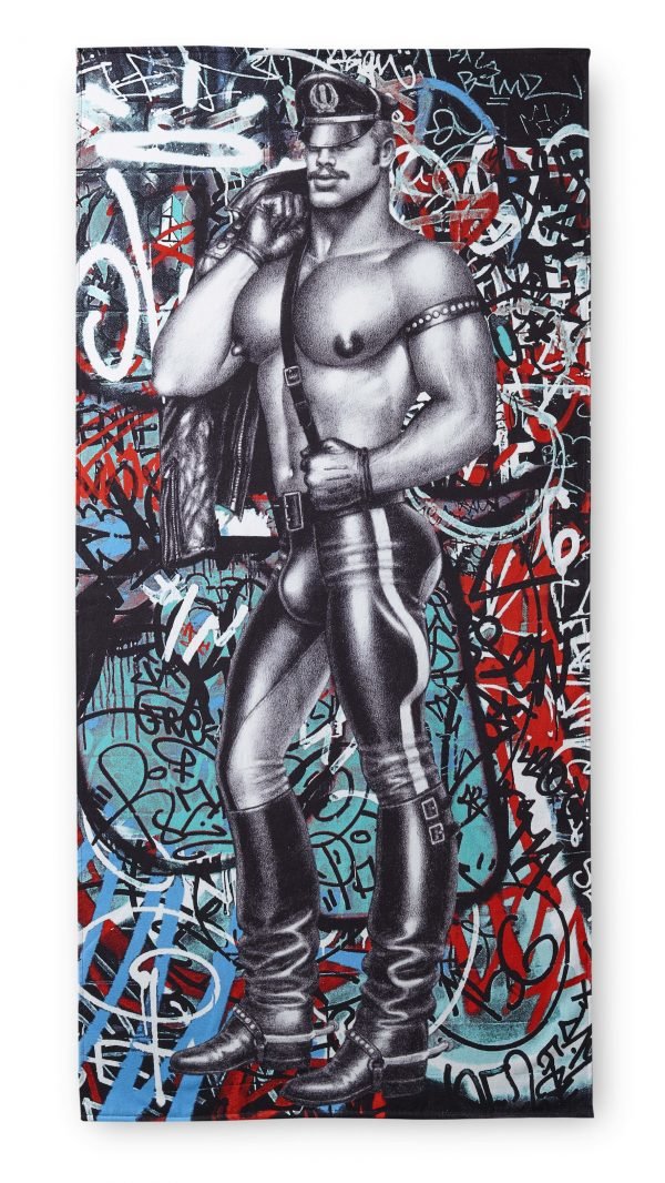 Tom Of Finland Back Alley Kylpypyyhe Punainen Turkoosi