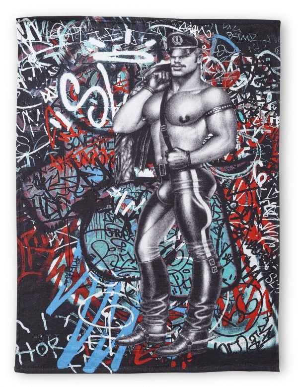 Tom Of Finland Back Alley Käsipyyhe Punainen Turkoosi