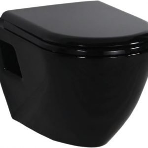 WC-istuin Creavit TP 325 40 seinämalli musta soft-close kansi