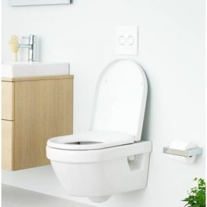 WC-istuin Gustavsberg 5G84 Hygienic Flush seinään asennettava Soft close -kannella